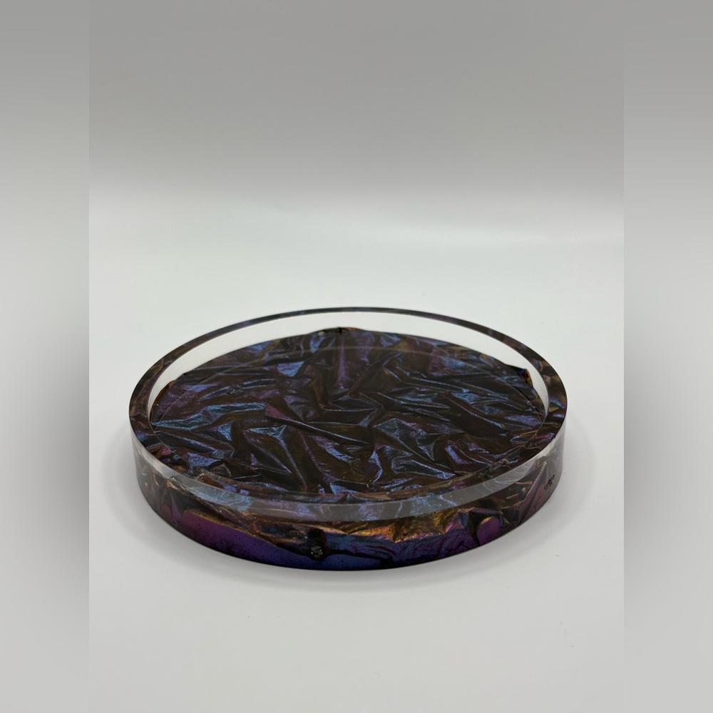 Purple and Black velvet Resin Tray/coaster